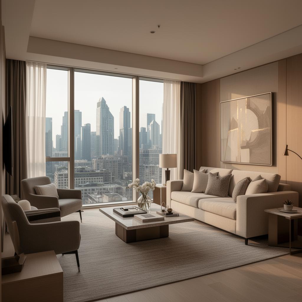 Interior de residência de luxo em condo hotel