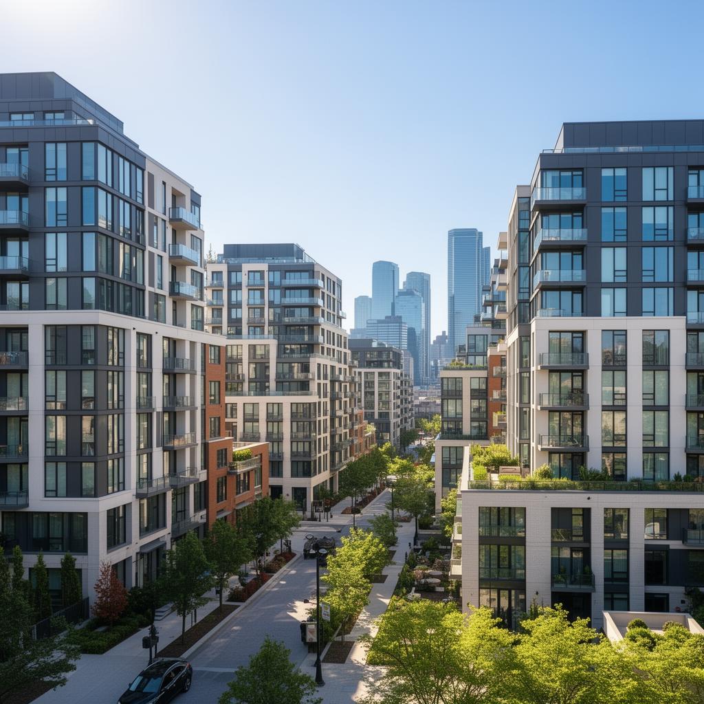 Portfólio imobiliário premium de edifícios de apartamentos modernos