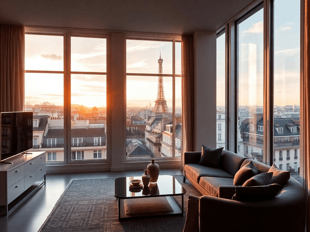 Apartamento para alugar com vista para a cidade de Paris